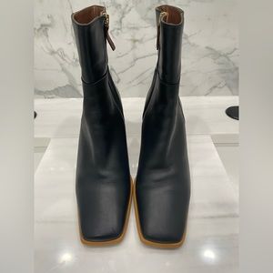 Alohas West Vintage Black Square Toe Ankle Boots EU 41/US 10